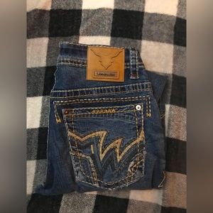Western blue mens jeans
